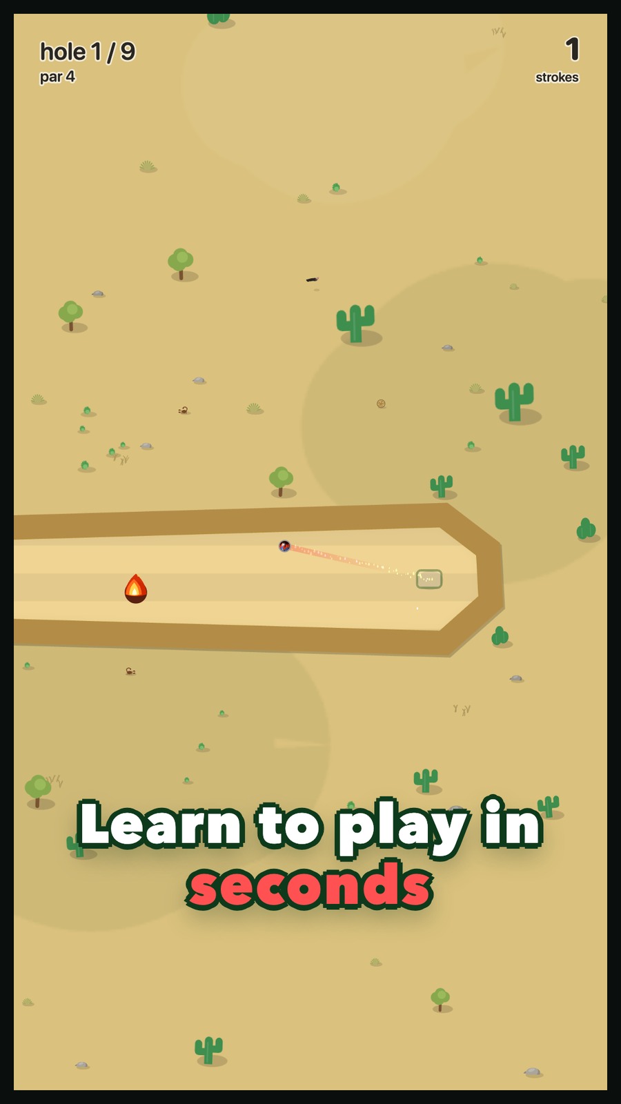 A desert hole with sand hazards