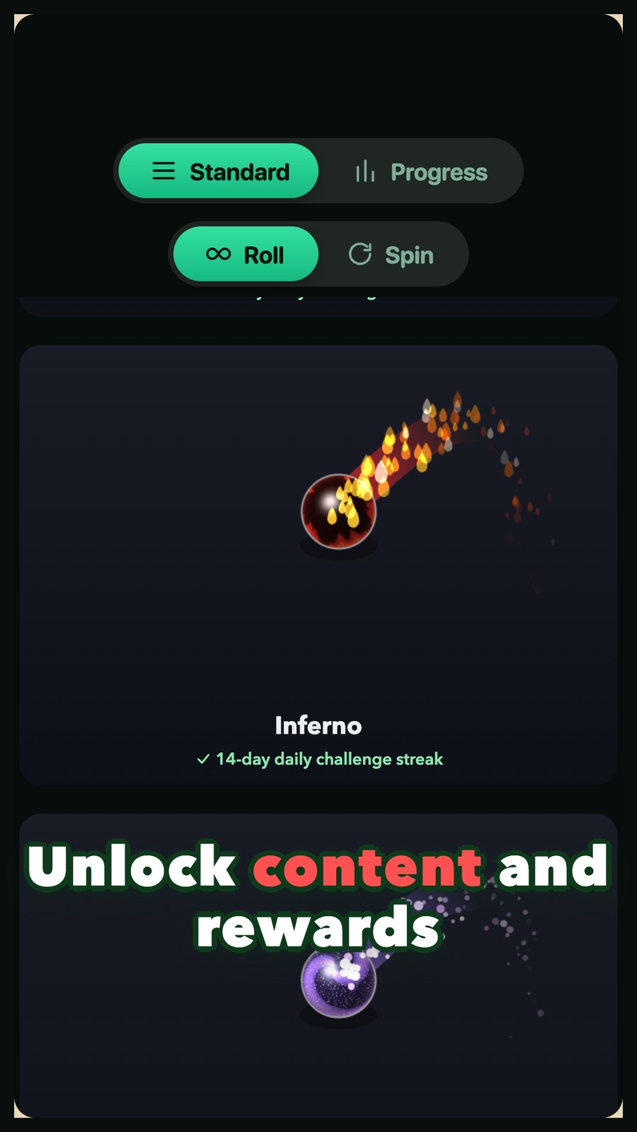 Unlocked ball skins and trophies